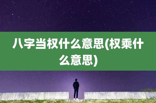 八字当权什么意思(权乘什么意思)