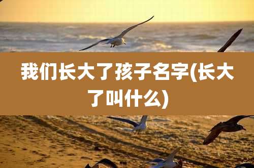 我们长大了孩子名字(长大了叫什么)