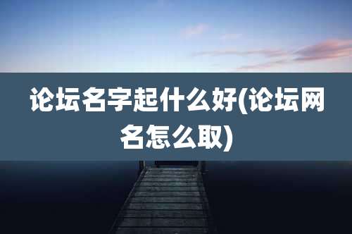 论坛名字起什么好(论坛网名怎么取)