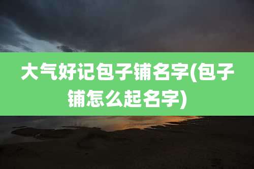 大气好记包子铺名字(包子铺怎么起名字)