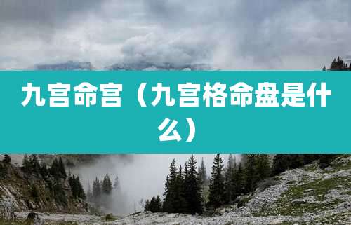 九宫命宫(九宫格命盘是什么)