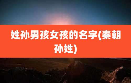 姓孙男孩女孩的名字(秦朝孙姓)