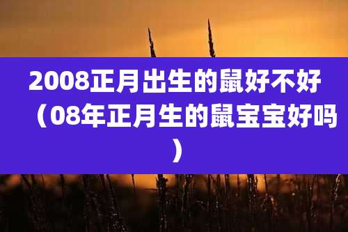 2008正月出生的鼠好不好（08年正月生的鼠宝宝好吗）