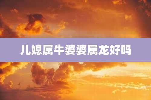 儿媳属牛婆婆属龙好吗