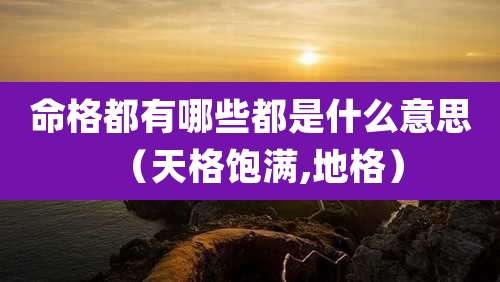 命格都有哪些都是什么意思（天格饱满,地格）