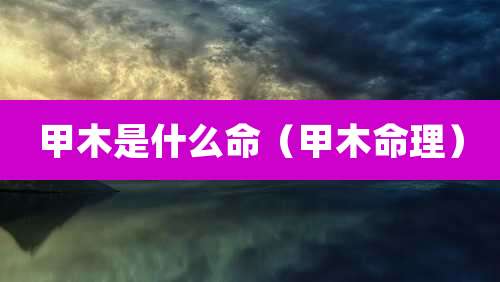 甲木是什么命（甲木命理）