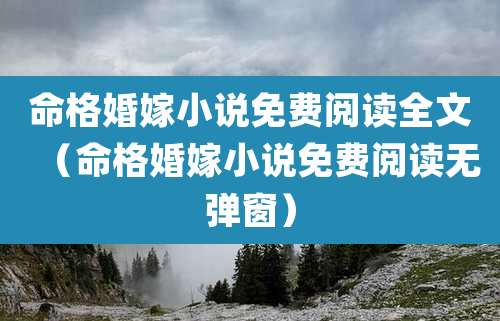 命格婚嫁小说免费阅读全文（命格婚嫁小说免费阅读无弹窗）