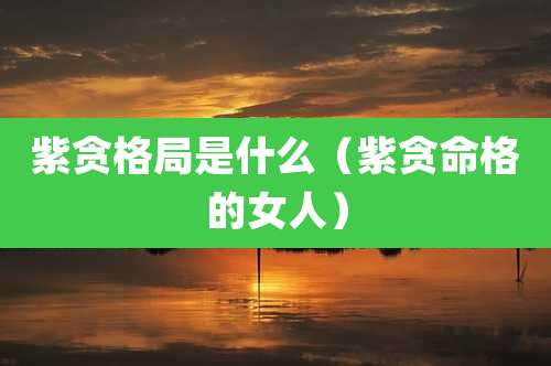 紫贪格局是什么（紫贪命格的女人）
