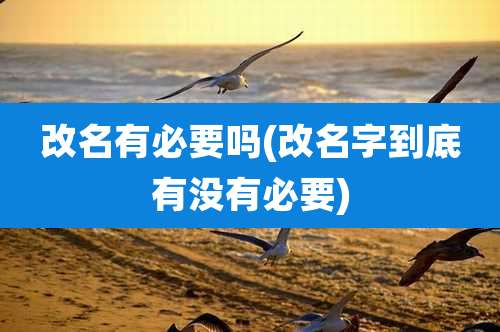 改名有必要吗(改名字到底有没有必要)