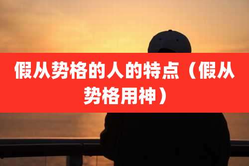 假从势格的人的特点（假从势格用神）