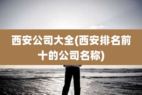 西安公司大全(西安排名前十的公司名称)