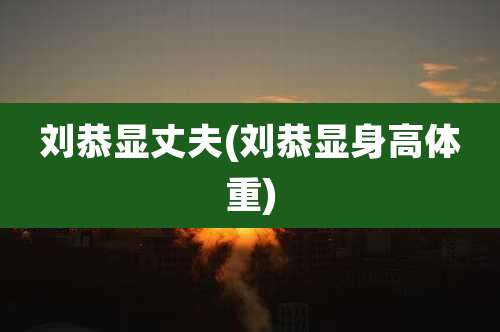 刘恭显丈夫(刘恭显身高体重)