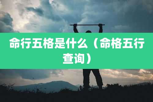 命行五格是什么(命格五行查询)