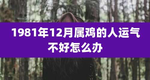 1981年12月属鸡的人运气不好怎么办