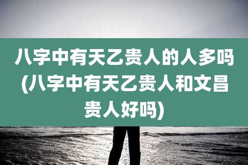八字中有天乙贵人的人多吗(八字中有天乙贵人和文昌贵人好吗)