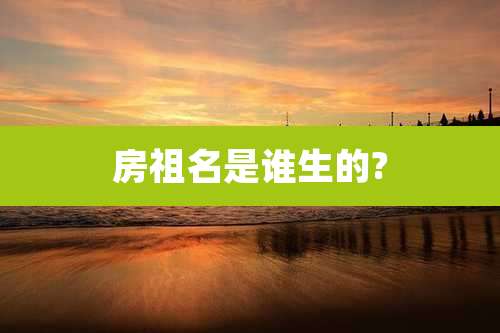 房祖名是谁生的?
