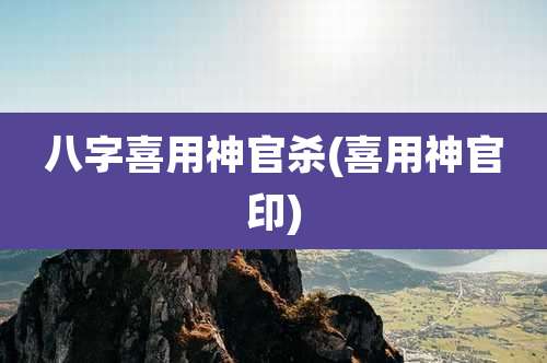 八字喜用神官杀(喜用神官印)