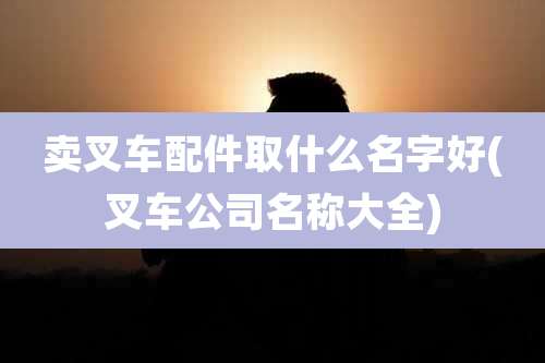 卖叉车配件取什么名字好(叉车公司名称大全)