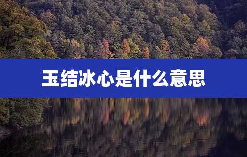 玉结冰心是什么意思