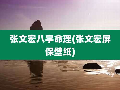 张文宏八字命理(张文宏屏保壁纸)
