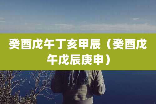 癸酉戊午丁亥甲辰（癸酉戊午戊辰庚申）