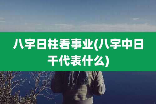 八字日柱看事业(八字中日干代表什么)