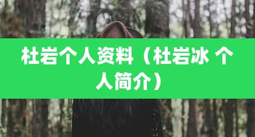 杜岩个人资料（杜岩冰 个人简介）