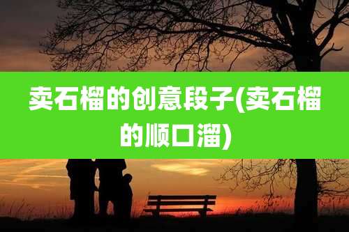 卖石榴的创意段子(卖石榴的顺口溜)