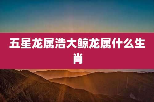 五星龙属浩大鲸龙属什么生肖