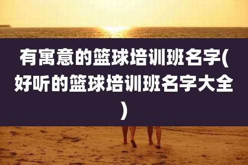 有寓意的篮球培训班名字(好听的篮球培训班名字大全)