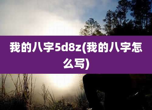 我的八字5d8z(我的八字怎么写)