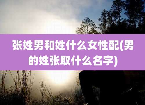 张姓男和姓什么女性配(男的姓张取什么名字)