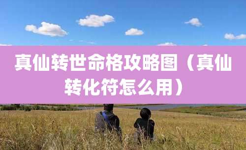 真仙转世命格攻略图（真仙转化符怎么用）