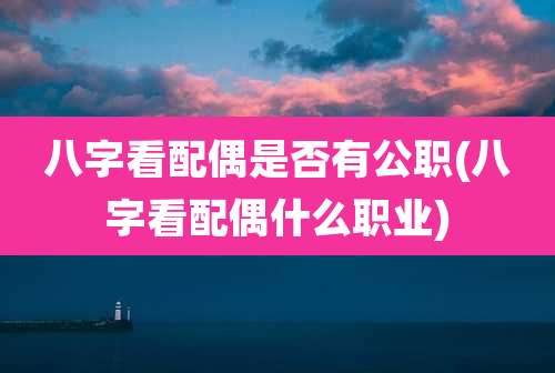 八字看配偶是否有公职(八字看配偶什么职业)