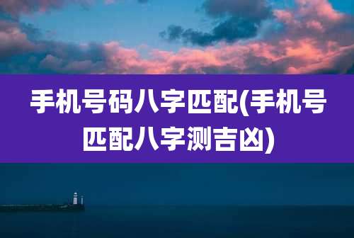 手机号码八字匹配(手机号匹配八字测吉凶)