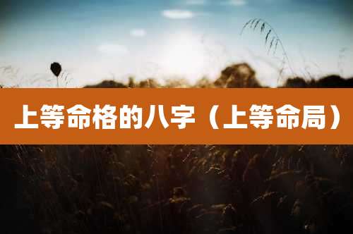 上等命格的八字(上等命局)