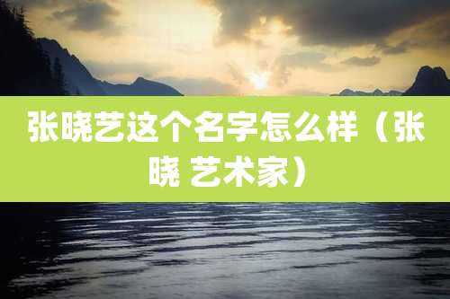 张晓艺这个名字怎么样（张晓 艺术家）