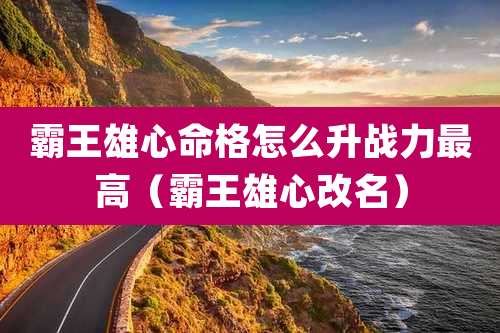 霸王雄心命格怎么升战力最高（霸王雄心改名）