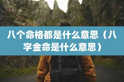 八个命格都是什么意思(八字金命是什么意思)