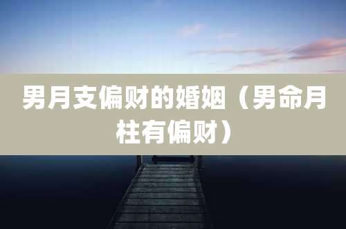 男月支偏财的婚姻（男命月柱有偏财）
