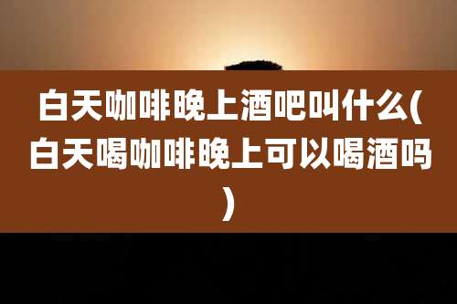 白天咖啡晚上酒吧叫什么(白天喝咖啡晚上可以喝酒吗)