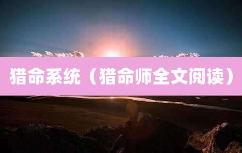 猎命系统(猎命师全文阅读)