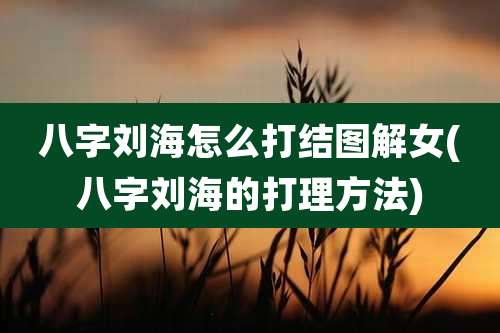 八字刘海怎么打结图解女(八字刘海的打理方法)