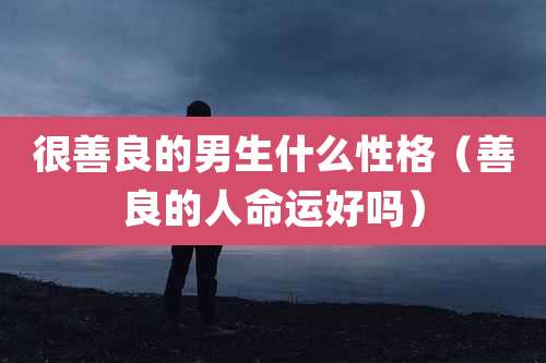 很善良的男生什么性格(善良的人命运好吗)