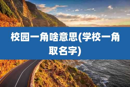校园一角啥意思(学校一角取名字)