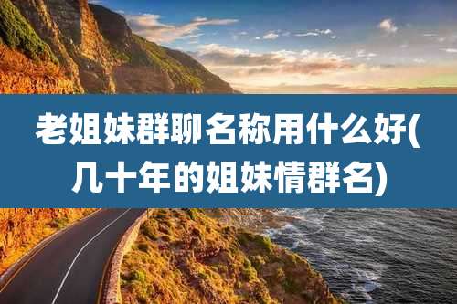 老姐妹群聊名称用什么好(几十年的姐妹情群名)