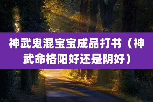 神武鬼混宝宝成品打书（神武命格阳好还是阴好）