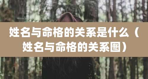 姓名与命格的关系是什么(姓名与命格的关系图)