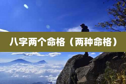 八字两个命格（两种命格）
