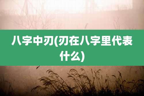 八字中刃(刃在八字里代表什么)
